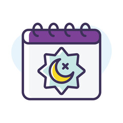 Islamic Calendar vector icon