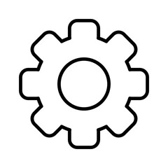 Illustration showing a black settings icon on a white background