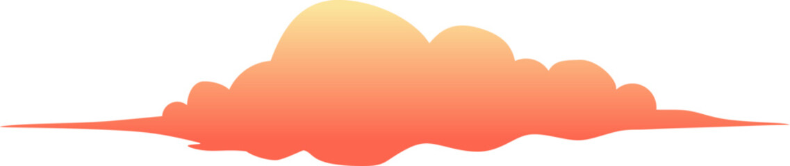 Gradient Sunset Cloud Vector