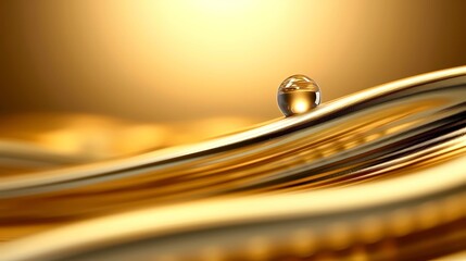 Obraz premium close up of golden water drop