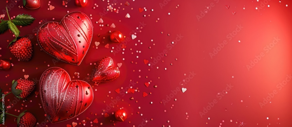 Poster A Valentine s Day themed background with space available for customization with decorations ideal for a copy space image