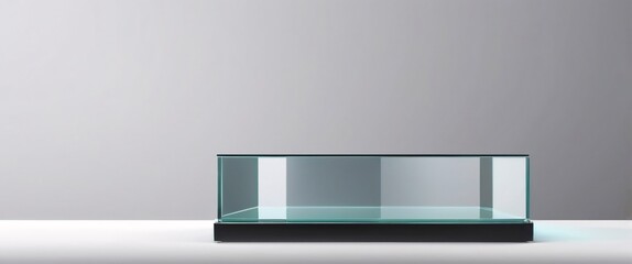 glass podium for display product. Background for cosmetic product branding, identity and packaging inspiration