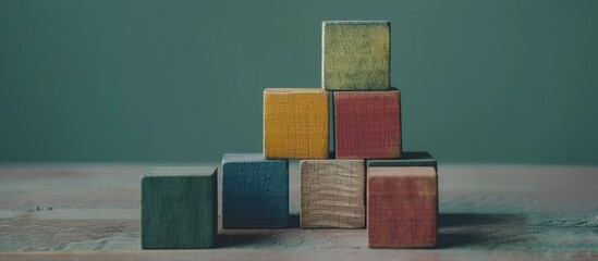 Wooden blocks showcasing the concept of What else against a lovely grey green background Ideal for business related content with ample copy space image