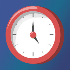 Clock gaming vector icon. Illustration of red watch as design element for app.