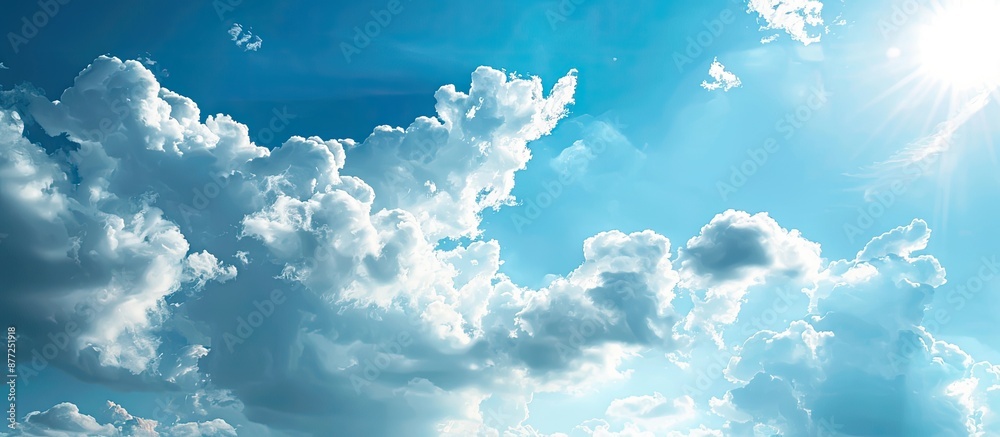 Poster A scenic view of the expansive blue sky with fluffy clouds ideal for a copy space image