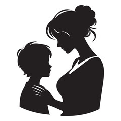 vector design of mother and baby love silhouette