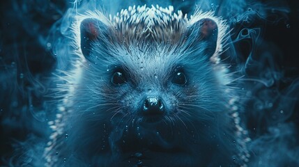 Obraz premium Close-up of porcupine with smoke emanating from its rear end