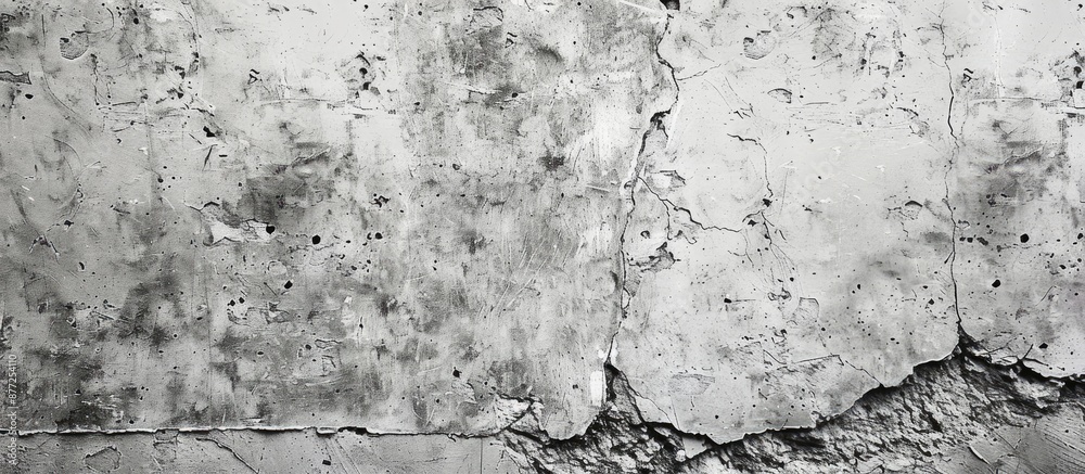 Poster cement wall background with a textured gray and white polish suitable for copy space image