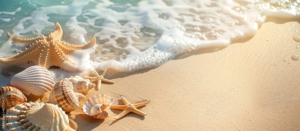 Poster Background featuring a sandy beach with space for copy or text