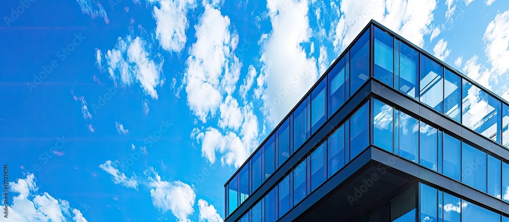 Aufkleber Modern facade against the sky creating an abstract background with copy space image