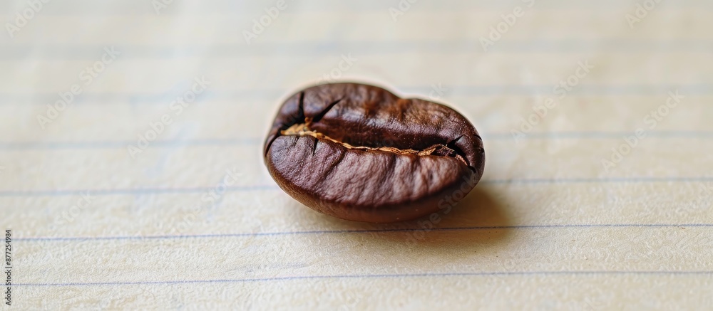 Aufkleber coffee bean on a notepaper for designing with a blank area for text or images known as a copy space 