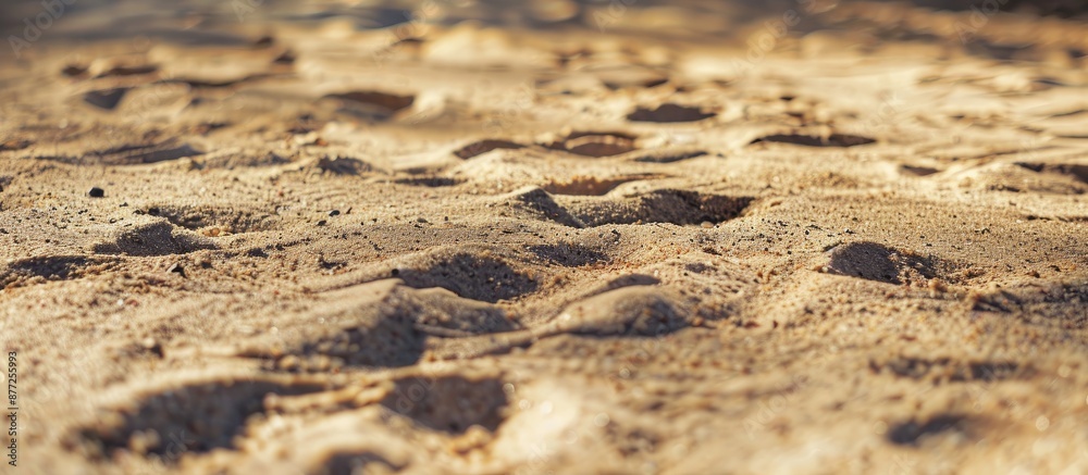 Poster focus on sandy ground with shadowy areas providing copy space image