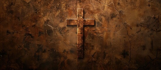 Digitally designed image showing Orthodox Good Friday text incorporating space for copying set against a brown background to express the Christian faith and religion theme