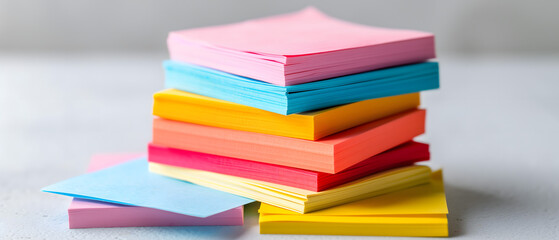 Colorful Stacked Paper Sheets for Creative Design and Office Use