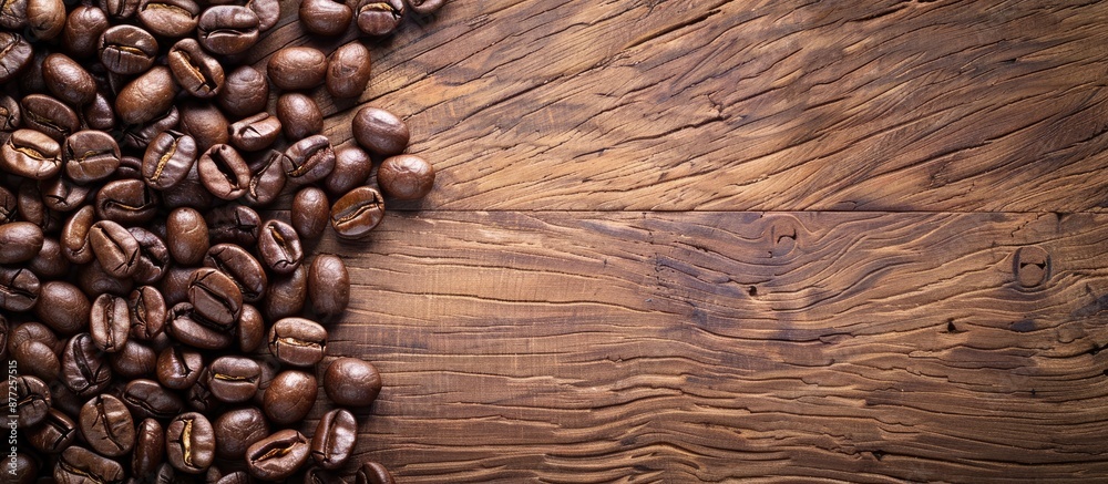 Aufkleber Coffee beans after roasting with space for text or design in an image. with copy space image. Place for adding text or design