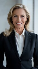 Portrait of an attractive white business woman. beautiful woman with blonde hair and smiling