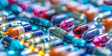 "Colorful Pharmaceutical Pills - Medication and Healthcare | Assorted Medicine Capsules - Drug Development and Health"

