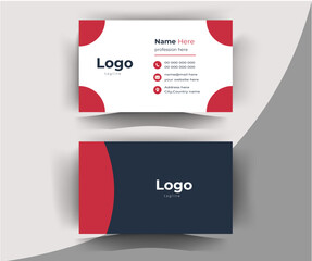 modern business card design . double sided business card design template . red business card layout