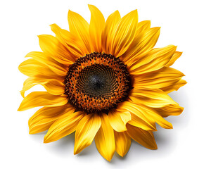 Fototapeta premium Vibrant Sunflower Close-Up on a Clear Background