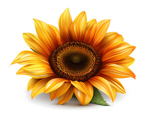 Fototapeta premium Vibrant Sunflower Close-Up on a Clear Background