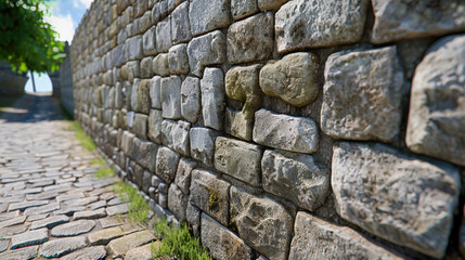 Rustic Stone Wall Texture Background