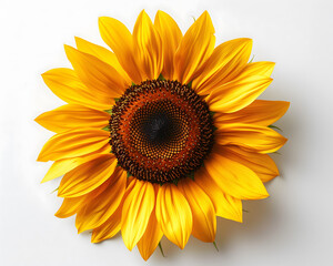 Fototapeta premium Vibrant Orange Sunflower on a Bright White Background