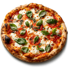 Delicious Margherita Pizza with Fresh Basil and Cherry Tomatoes