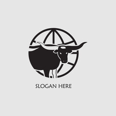 World cows logo icon vector graphic illustration on background