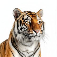Fototapeta premium Majestic Bengal Tiger Walking Forward Isolated on White Background