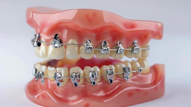 A detailed view of metal brackets holding a structure together, useful for illustrating construction or repair scenes