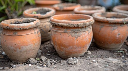 Grow pots, terracotta, bounty. Generative AI