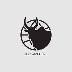 World cows logo icon vector graphic illustration on background