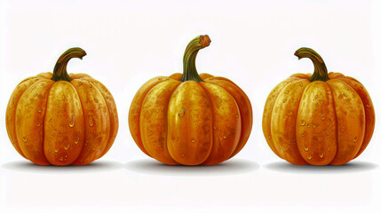 Fototapeta premium Autumn Harvest Pumpkins Illustration