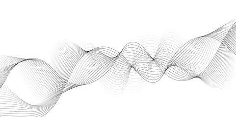 White wave curve lines banner background design. Abstract soft wave lines dynamic flowing gray light isolated background. Vector Illustration of the gray pattern of lines. Black stripes on white