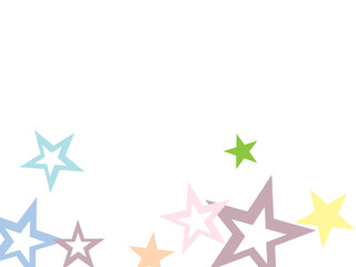 Object fountain organized from random sparcle star pictographs as fireworks.