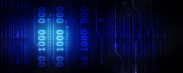 Fototapeta premium 2d illustration Abstract futuristic electronic circuit technology background