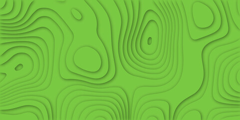 Abstract papercut multi layers background. 3D topographic pattern banner design. Green papercut wave background design. Vector illustration.