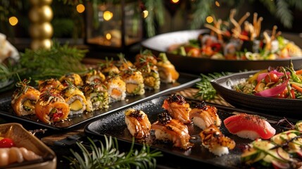 Naklejka premium Symphony flavors culinary ingredients. Generative AI