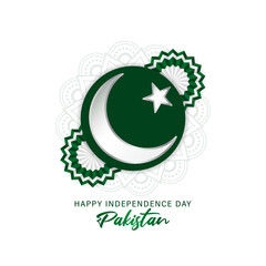 Vector illustration of Happy Pakistan Independence Day social media feed template