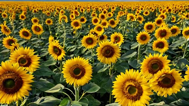 Sunflower field on a sunny summer day
