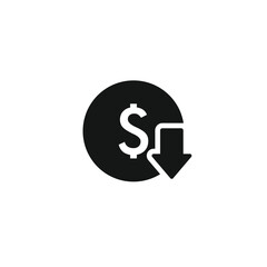 Cost reduction icon vector. EPS 10 editable vector