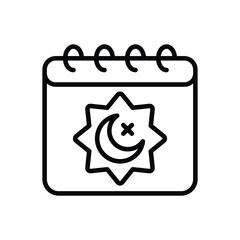 Islamic Calendar vector icon