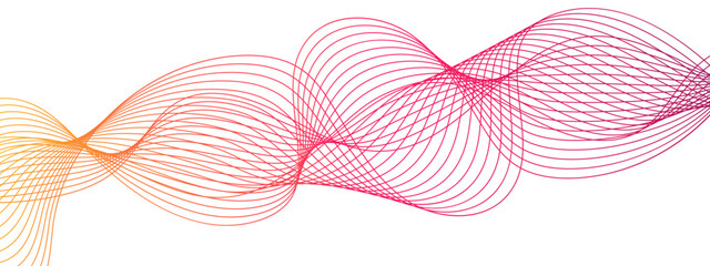 Abstract Curved wavy lines tech futuristic motion background. Colorful modern stream wave line transparent background. Sound waves technology curve flow wave lines. 