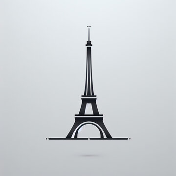recommend clip art: minimalist eiffel tower icon monochromatic color scheme