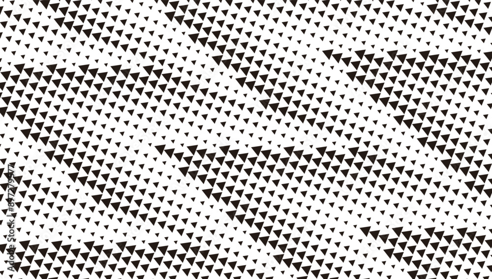 Poster fully editable vector element. black and white geometric pattern. dynamic halftone pattern with tria