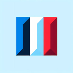 vector image featuring simplified geometric representation french flag red white blue