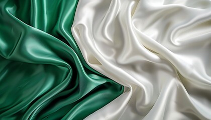 Obraz premium 3D rendering of the national flag of Nigeria, Pakistan waving in the wind, closeup view,