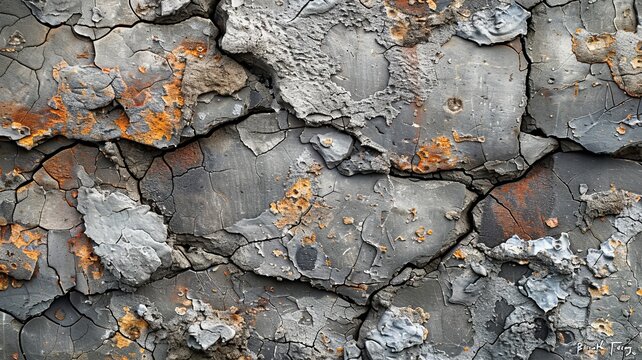 A detailed view of rough, raw concrete with natural variations, small stones and slight cracks visible, providing an industrial vibe