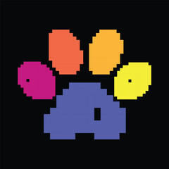 Obraz premium pixel paw amazing animal logo