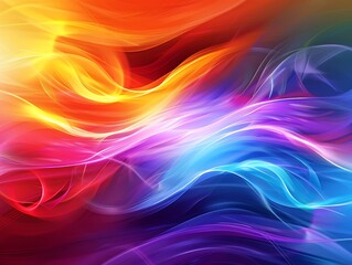 Colorful abstract background with rainbow color waves, vibrant and eye-catching